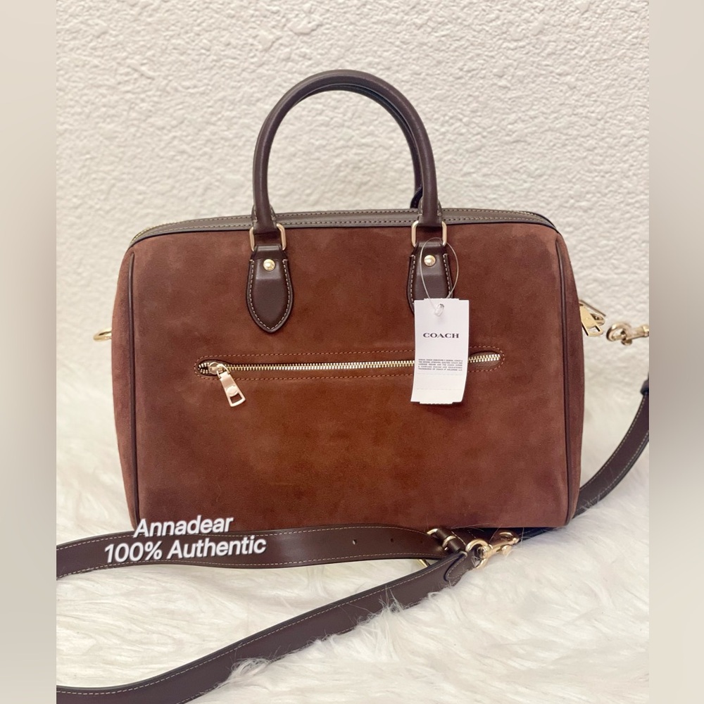 Coach Suede Rowan Large Satchel Bag CCC79 NWT - Picture 4 of 9